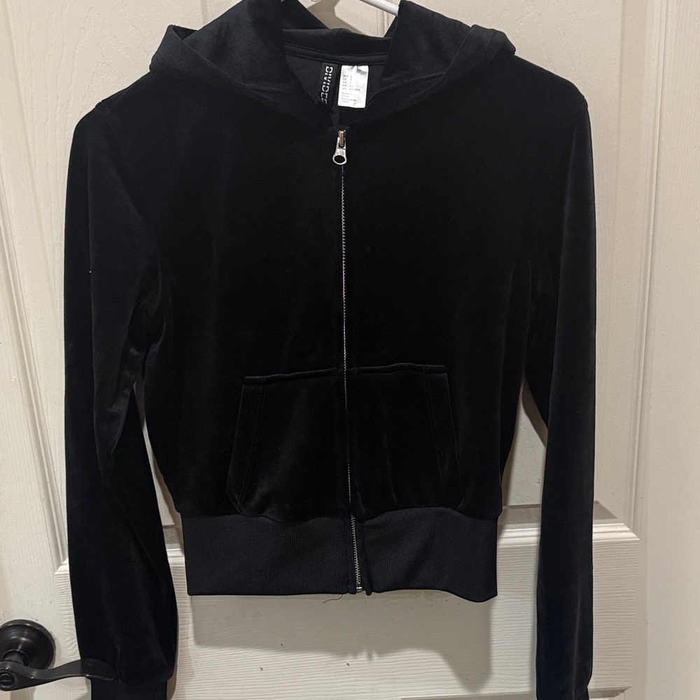 Black Velvet Women's Hoodie Jacket